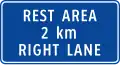 Rest area 2 km right lane
