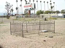 Grave of James Ansley Young (1822–1877). Young was the first Justice of Peace of Phoenix.
