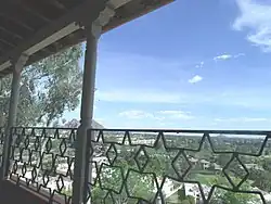 View from the second floor balcony of the Wrigley Mansion.