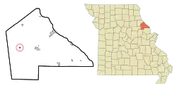 Location of Curryville, Missouri