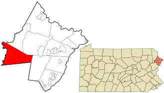 Location in Pike County and the state of Pennsylvania.