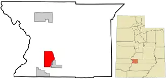 Location in Piute County and the state of Utah.
