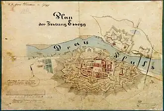 Plan of Tvrđa from 1861, in Osijek, Croatia