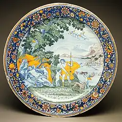 Plate, 1736, with Venus and Adonis, 23 1/8 in. (58.7&nbsp;cm)