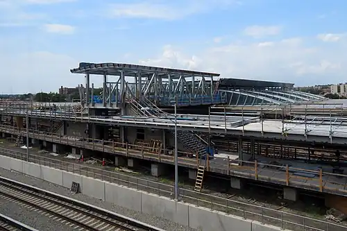 Construction on Jamaica's new platform in August 2019