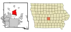 Location within Polk County and Iowa