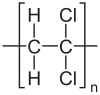 Skeletal formula of polyvinylidenechloride =