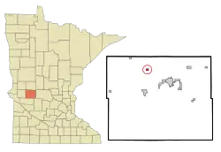 Location of Lowry, Minnesota