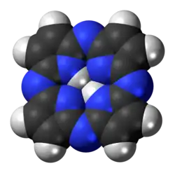 Space-filling model of the porphyrazine molecule