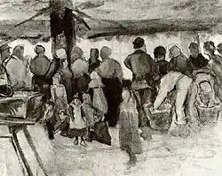 The Potato Market, watercolor 1882 Private collection (F1091)