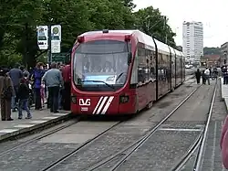A "Variotram" used in Duisburg[9] at Platz der Einheit