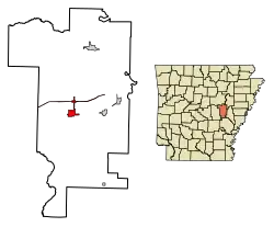 Location in Prairie County and Arkansas