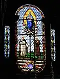Ulisse De Matteis, Stained-glass window of the Assumption of the Virgin with Saints Dominic and Francis. Church of San Domenico, Prato. 1872.
