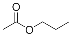 Skeletal formula of propyl acetate