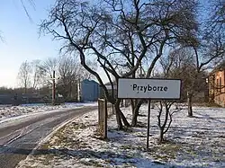 Entrance to the village of Przyborze