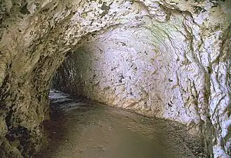 Hand carved tunnel leading to lighthouse