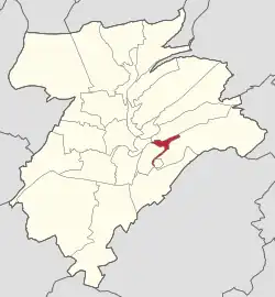 Map of Luxembourg City, with Pulvermuhl highlighted