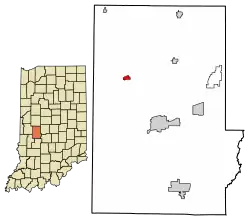 Location of Van Bibber Lake in Putnam County, Indiana.