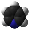 Space-filling model of pyridine
