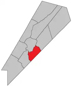 Location within Queens County, New Brunswick.