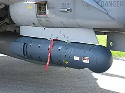 Image of Litening pod on Czech Saab JAS 39C Gripen