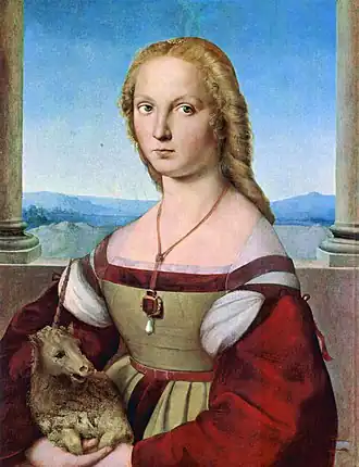 Young Woman with Unicorn by Raphael, c. 1506