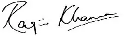 Ragini Khanna signature
