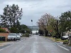 Lakeland Village neighborhood, with Lake Elsinore in the background