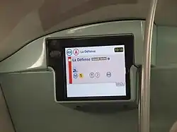 Passenger information screen