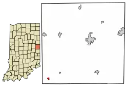 Location of Losantville in Randolph County, Indiana.