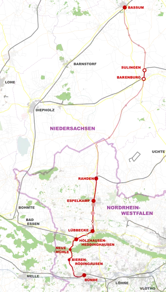 Line between Bassum and Bünde