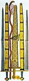 Imperial Sword colored etching showing both sides by Johann Adam Delsenbach, 1751