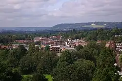 View over Reigate towards the North Downs