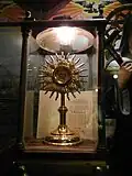 Monstrance with a relic of Saint Rita of Cascia at the Minalin Church in Pampanga, Philippines