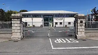 Set of granite entrance pillars salvaged from the house at the entrance to Wicklow County Council offices