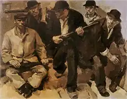 The Revolution, painting by Strasbourg artist René Beeh, circa 1919.