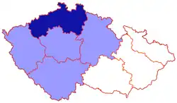 Location of the Diocese of Litoměřice (dark&nbsp;blue)