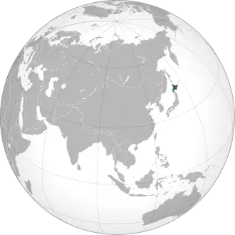 Location of Ezo (dark green)