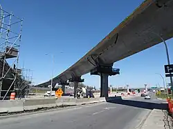 Elevated structure over a Montreal highway