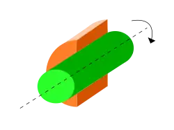 Revolute joint cutaway view