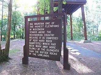 Information sign at summit