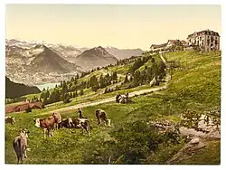 Scheidegg in the 1890s, showing the hotel that once occupied the peak.