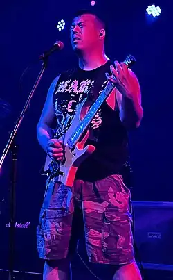Andrew Lee performing with Ripped to Shreds.