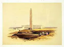 Obelisk at Alexandria Commonly Called Cleopatra's Needle. Lithograph by Louis Haghe from an original by David Roberts