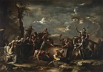 The Death of Regulus (c. 1650–1652), oil on canvas, 152.4 × 219.71&nbsp;cm., Virginia Museum of Fine Arts