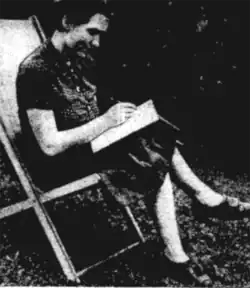A young woman on a deckchair