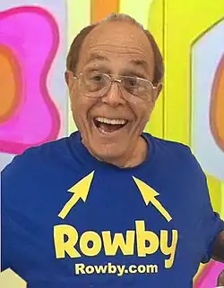 Rowby Goren at Netflix special's "Still Laugh-In" joke wall set