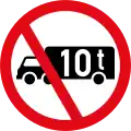 Goods vehicles exceeding 10 tonnes GVM prohibited