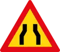 Road narrows