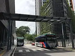 Feeder buses at entrance A